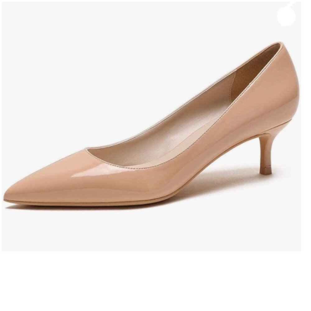 Ydn Nude Kitten Heeled Pumps Pointed Toe Dress Shoes For Office Lady